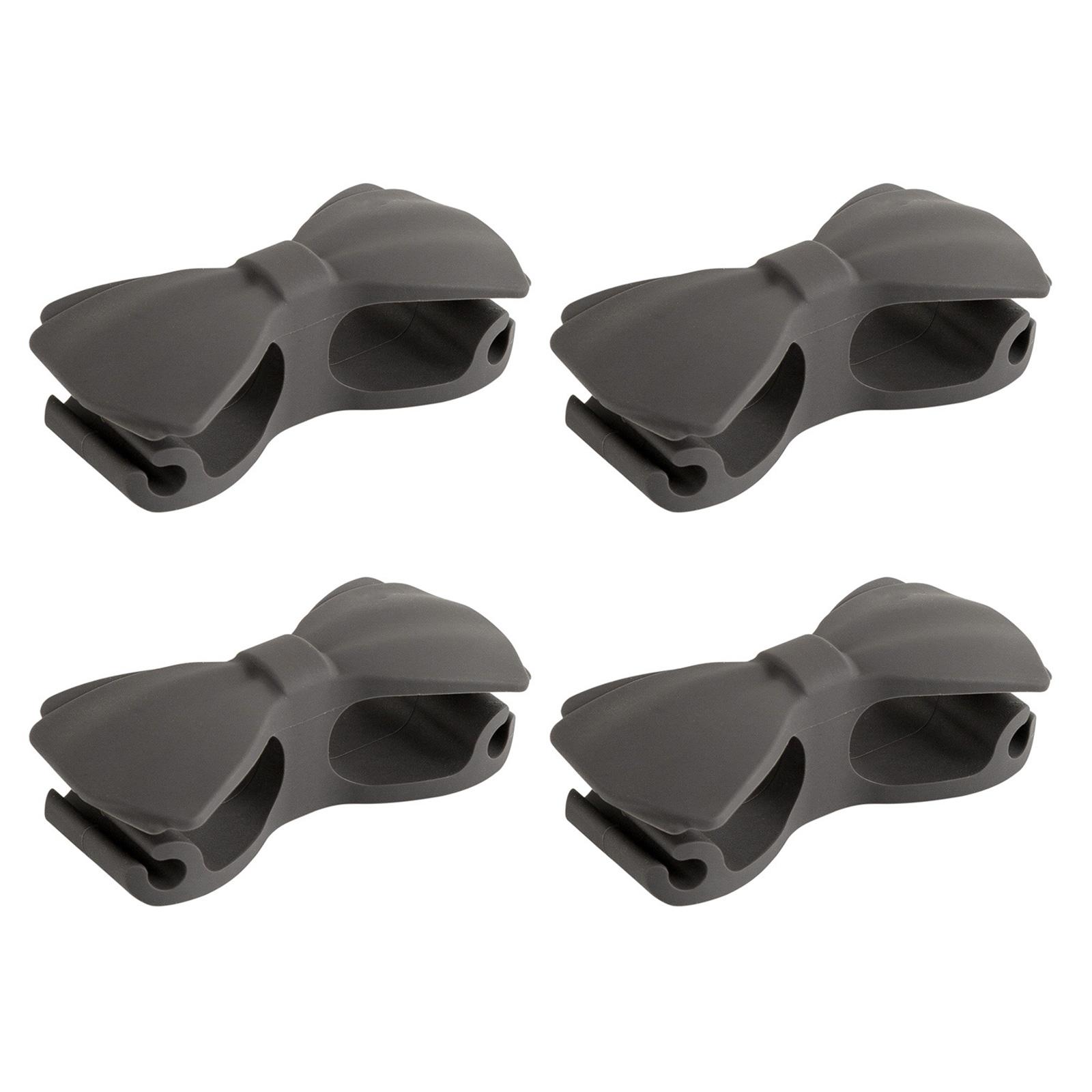 

4 шт. Силиконовый органайзер для шнуров, держатель, кухонный органайзер для кабелей, держатели для шнуров в форме бантика, обертка-держатель для организации кабелей серый