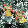 Christmas Bell Ornaments 4 Piece Hangable Decoration With Bow Christmas Tree Ornaments For Tree Door Wreath Outdoor Holiday