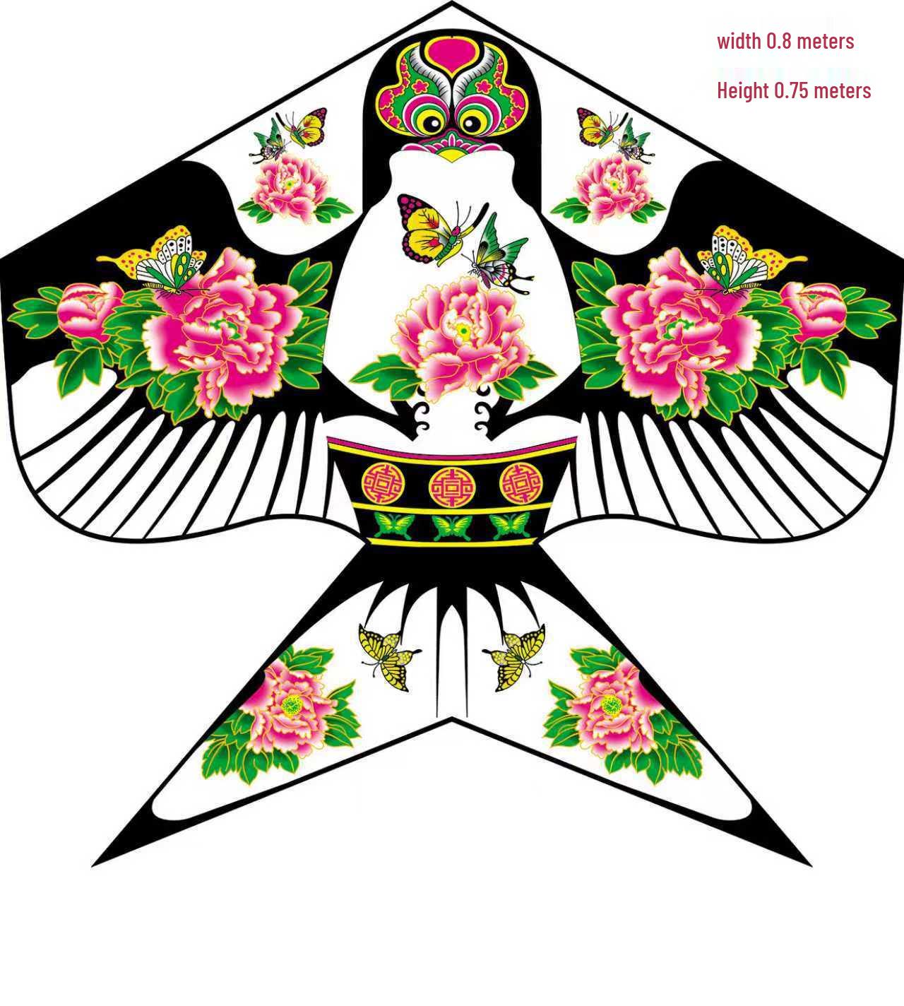 Weifang Bamboo Sand Swallow Kite - Traditional Handmade Children s Kite 80cm Photo Swallow Kite - Prosperous Peony