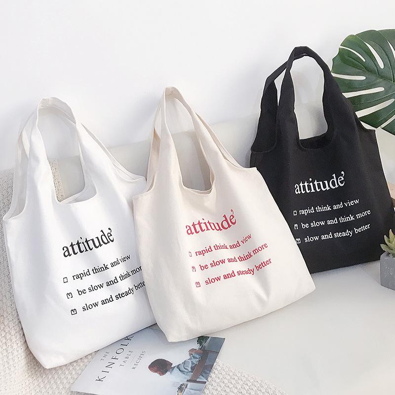 New Shoulder Canvas Bag, Hand-held Make-up Bag, Large-capacity Canvas Bag, Women's Bag, Large-capacity Letter Shopping Bag.