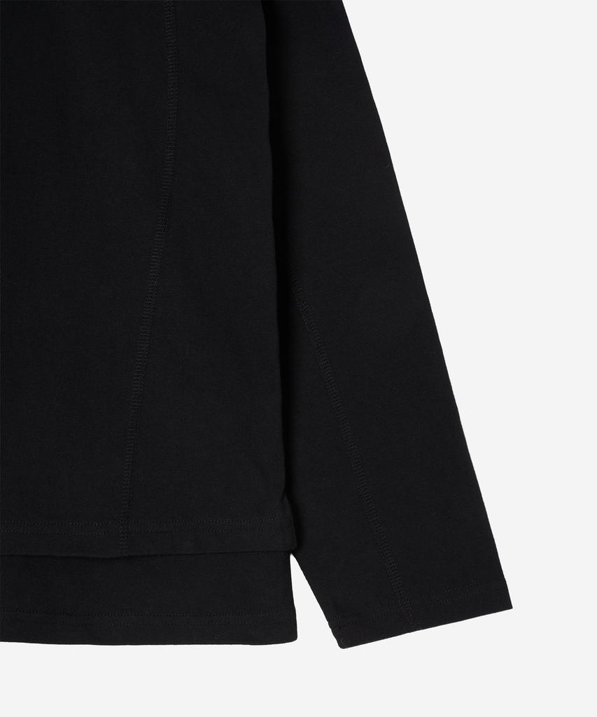 NODE LABS Dev:12 Slash Layered Color Block Long Sleeve T-Shirt_Black