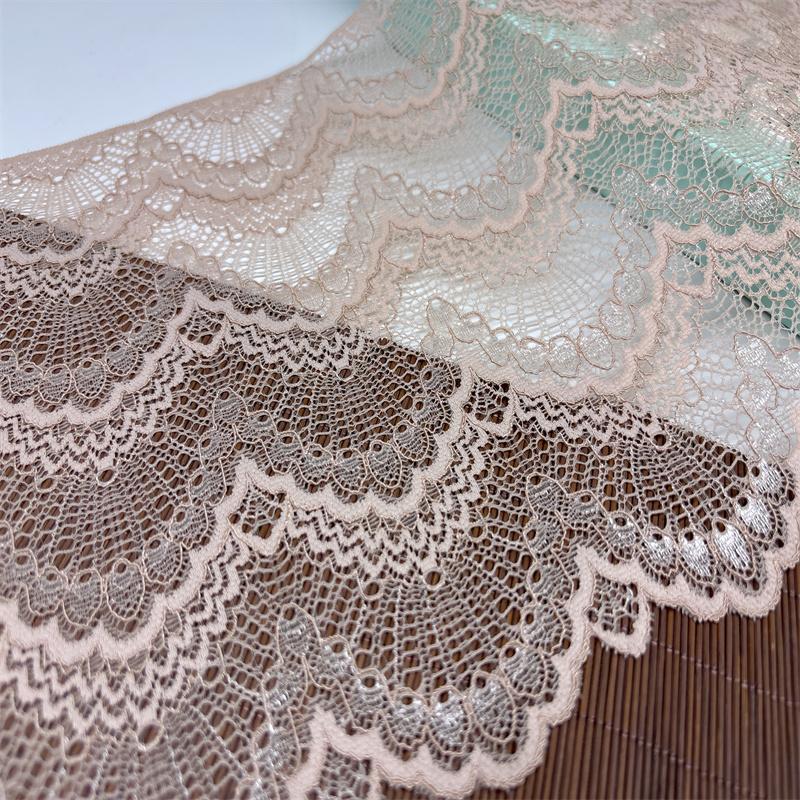 22.5cm Wide Beige Spandex Lace, DIY Sewing Vintage Stretch Lace Trim for Wedding, Lingerie, Bra, Underwear, Dress, Garment, Home Decor, Crafting