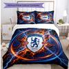 Set Lenzuola 3 Pezzi Stampato Chelsea FC Morbido Delicato sulla Pelle Lavabile Copripiumino e Federe Set Tutte le Stagioni Camera da Letto