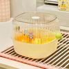 Double Layer Draining Basket Small Size Kitchen Vegetable Fruit Washing Colander Strainer with Handle and Stand for Household Use