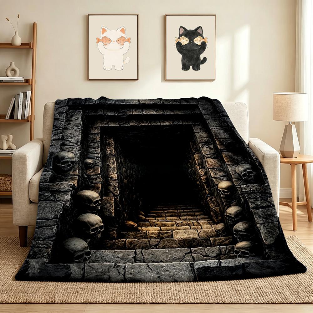 Skull Pathway Flannel Blanket Throw Blanket Soft Warm Sofa Bed Camping home Decor Unique Christmas Gift C926188
