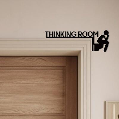 Modern Toiletdeurbord Denkruimte Wandsculptuur Huisdecoratie Kunstwerk Decoratieve Deurkozijnhanger