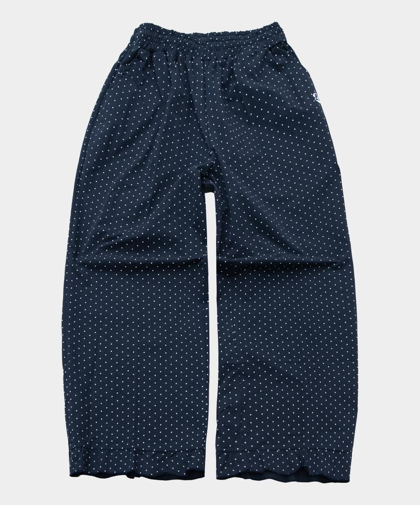 SOME PLACE Frill Mini Dot Basic Logo Strap Elastic Wide Cotton Pants_3 Colors