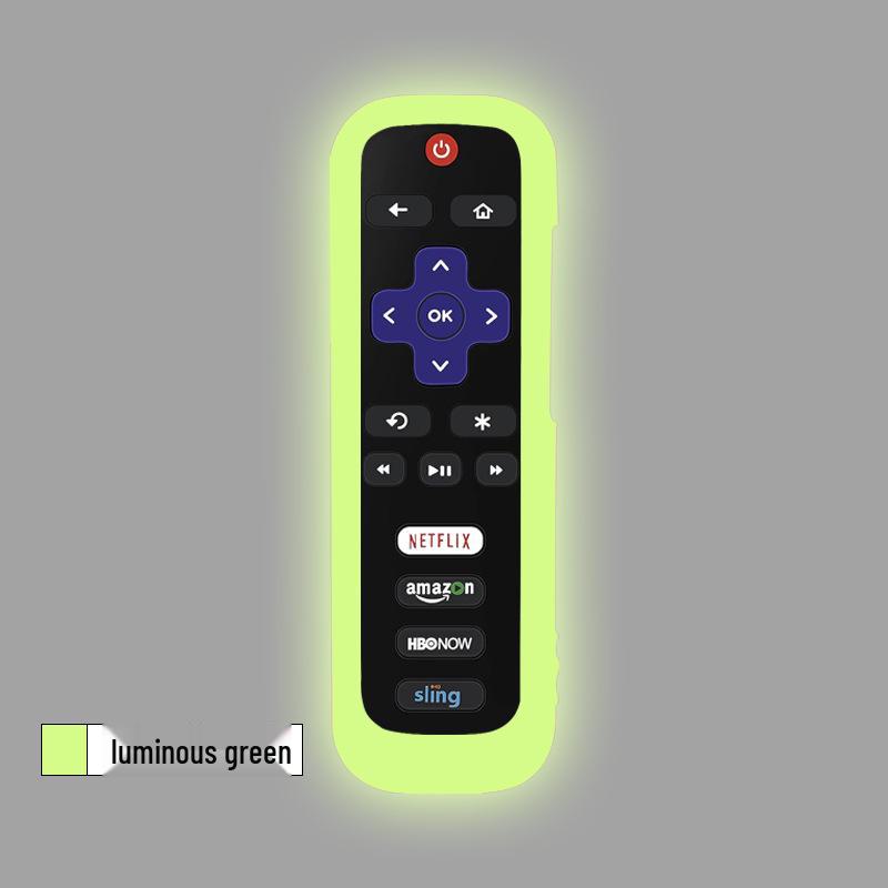 Roku TV Remote Control Luminous Anti-Slip Cover - Dirt-Resistant & Anti-Fall Sleeve