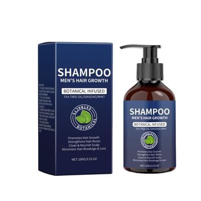 Biotin Hair Growth Shampoo For Men: Natural Thickening Shampoo With TeaTree Oil Ginseng Mint For Hair Loss And Thinning Hair