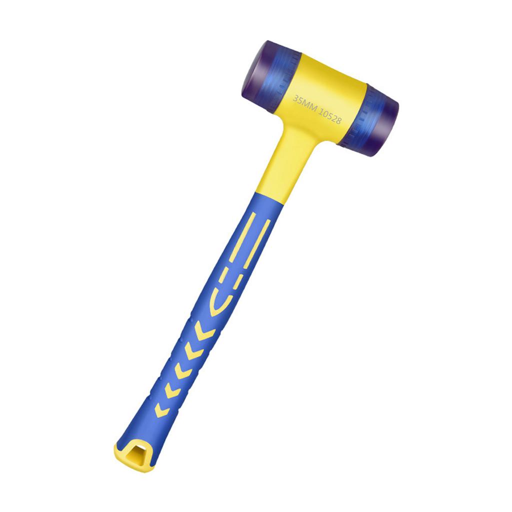 Rubber Hammer Double Face Glazing Window Nylon Hammer Integrated with Round Head Nonslip Handle Hand Tool Accessories