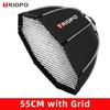 TRIOPO 55cm 65cm 90cm 120cm Foldable Octagon Softbox Bowens Mount for Sokani X100 COLBOR CL60 Godox Aputure LED Video Light
