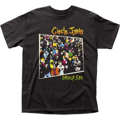 Circle Jerks Sesso di Gruppo Maglietta da Uomo Rock and Roll Musica Band Classica Tee Nera