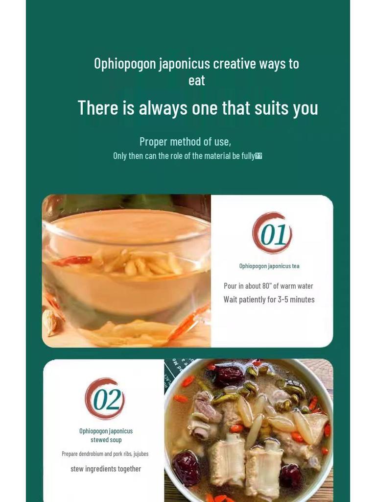 Sichuan Ophiopogon 500g Dried Goods for Soup and Tea, Chinese Medicinal Herb.