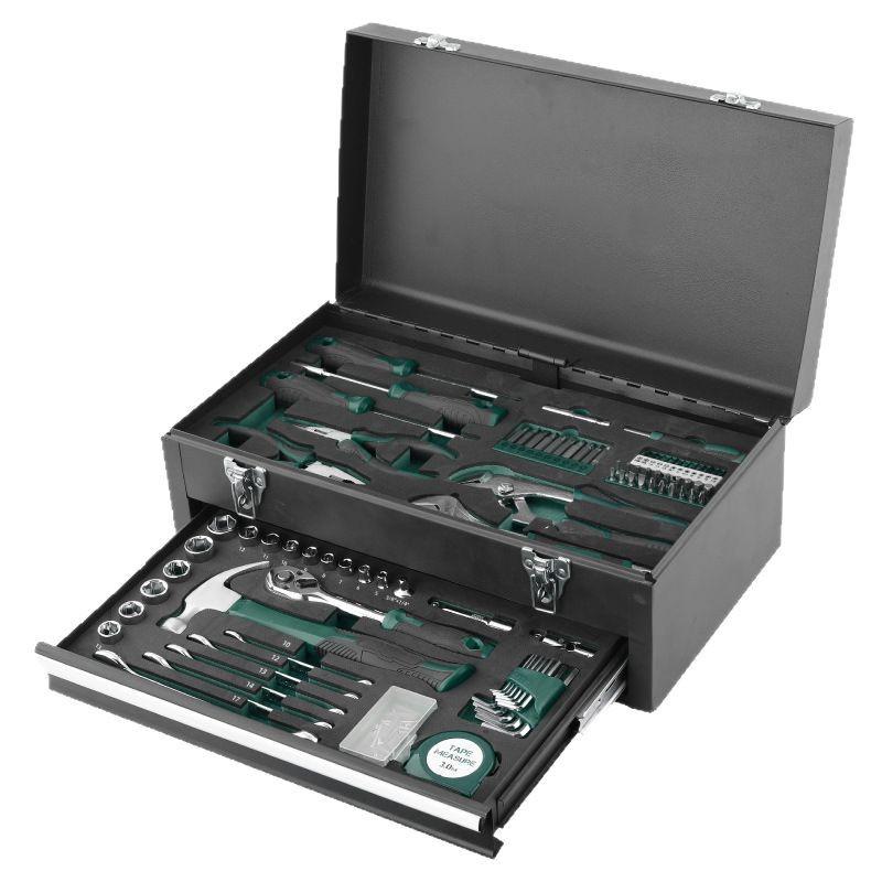 Three-Layer Multi-Functional Tool Set with Electric Drill for Home Renovation