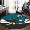 1PC San-Jose Sharks Hockey Round Rug, Non-slip Chair Mat, Home Decor, Circle Carpet Perfect for Office, Bedroom, Living Room,Christmas gift