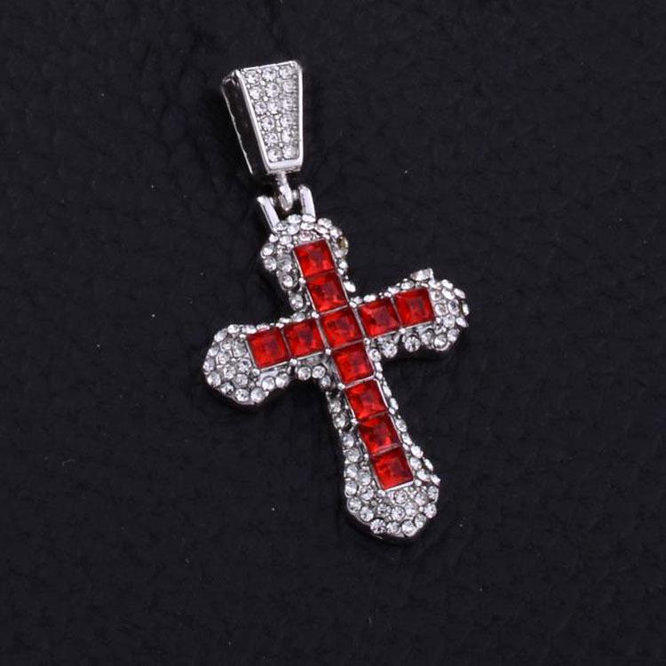 Full Diamond Zircon Cross Necklace - Hip Hop Versatile Sweater Chain Ornament