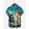 Hawaii Men's Shirt 3D Print Funny Cartoon Animal Short-sleeved Tops Summer Casual Men's Clothes Street fashion shirt for boys