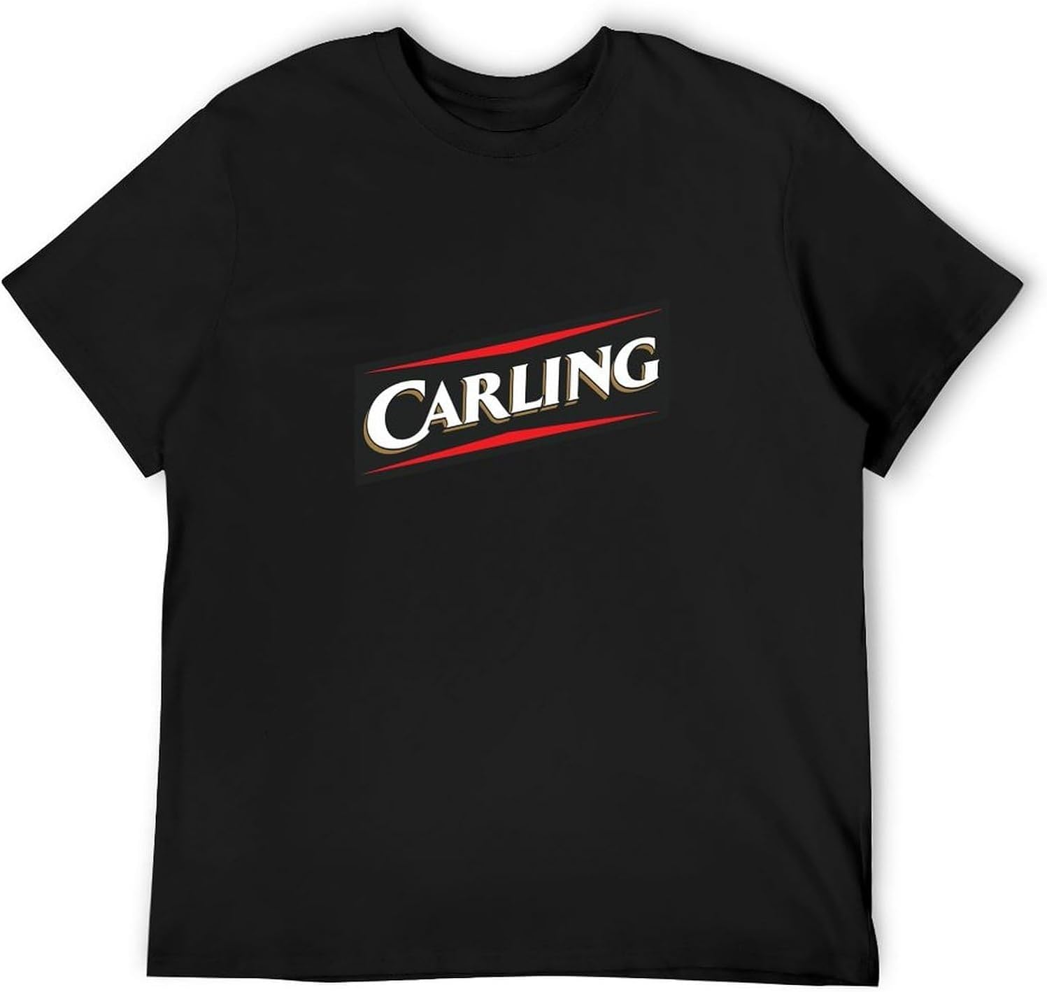 Retro Carling Beer T-Shirt Graphic Printed Top Tee for Men XL чёрный