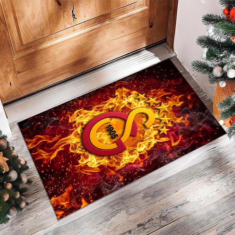 Tappeto Morbido Antiscivolo per Interni con Motivo Calcio Galatasaray FC Tappetino Decorativo Sportivo per Camera da Letto