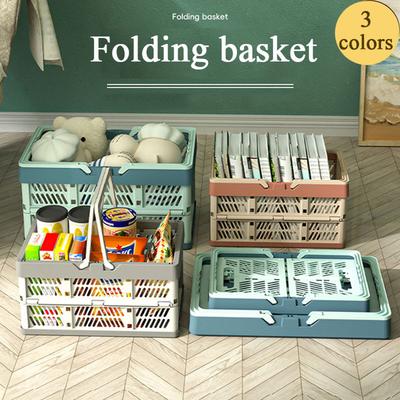 Opvouwbare Mand Buiten Draagbare Picknickbox Met Handvat Kamperen Opvouwbare Opbergplastic Doos Grote Boodschappenmand Supermarkt