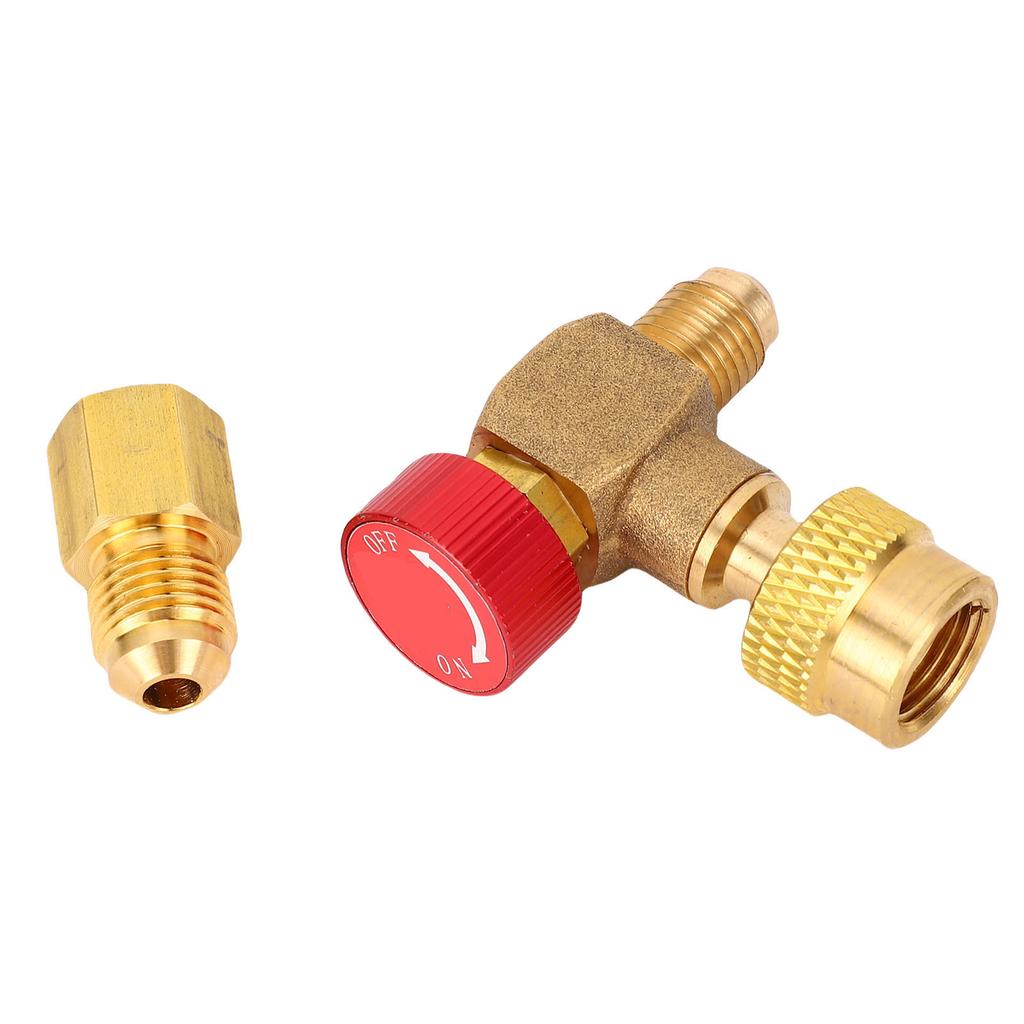 Cooling Fluid Charging Valve 90 Degree Brass Alloy HVAC Control Valve for R22 R32 R410