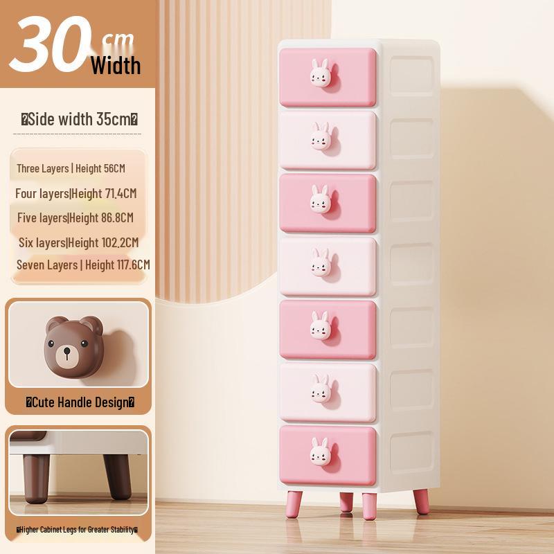 Children's Toy & Snack Storage Plastic Organizer Drawer Cabinet for Home Clothes