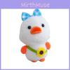 Duck Plush Doll Keychain Bag Accessories With Checkered Bow And Decor Sunflower