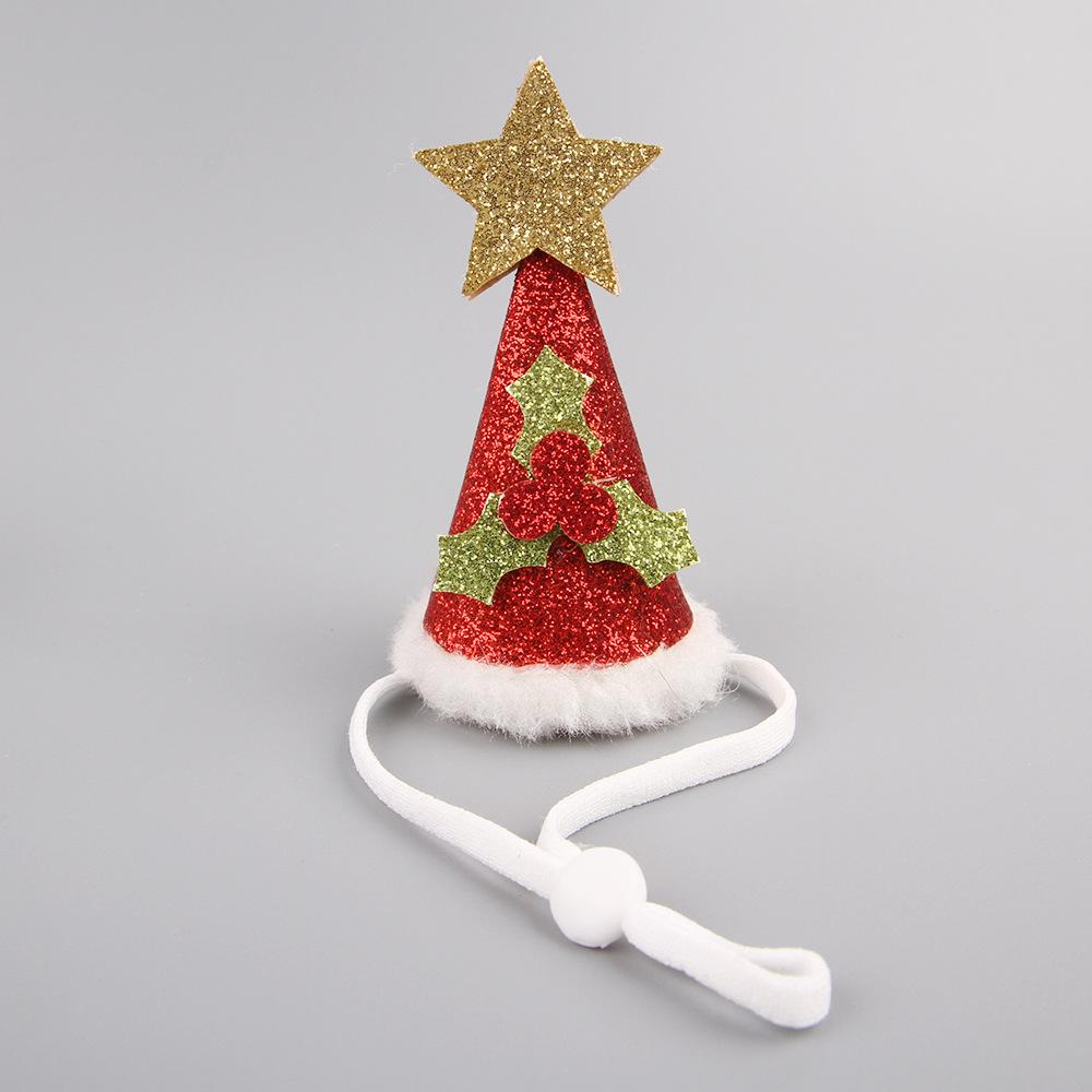 Pet Christmas Hat Comfortable Colored Pet Funny Photo Ornament Cat Christmas Hat