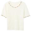 Lace Trim Round Neck Short Sleeve Knit Top