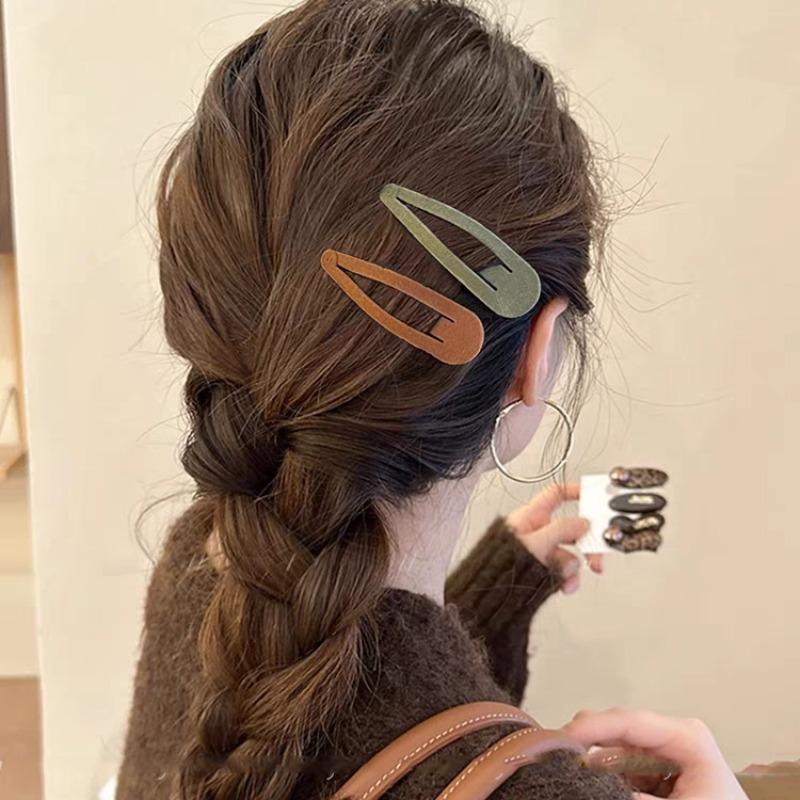 2pc Classic 7cm Color Simple Retro Velvet Solid BB Hair Side Clips Hairpin for Women Girls Hair Accessories Ornament