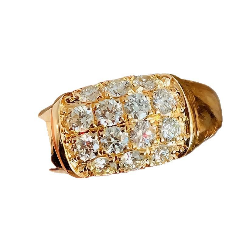 2026 New European and American Gold Inlaid Elegant Women's Zircon Ring Trendy Elegant Banquet Personalized Jewelry