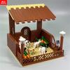MOC Bricks Cute Sheep Goat Shed Sheepfold Animal DIY Farm Grassland View Building Blocks Accessories Children's Toys Gifts