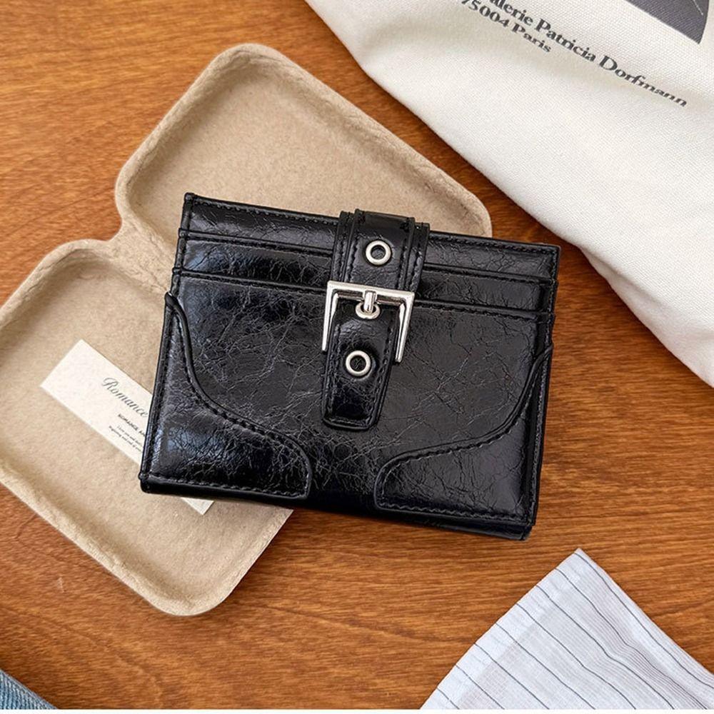 Korean Style Card Bag Purse PU Leather Card Holder Women Short Wallet Card Storage Bag