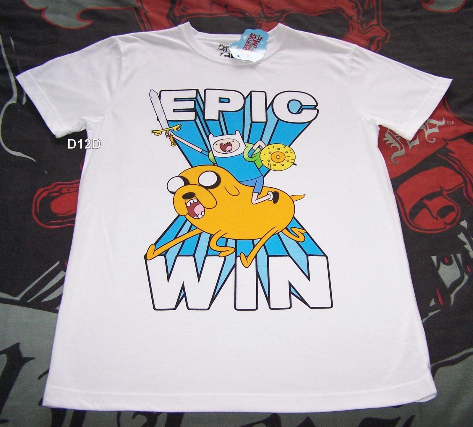 

Adventure Time Mens Epic Win White Printed T Shirt Size XXS New S