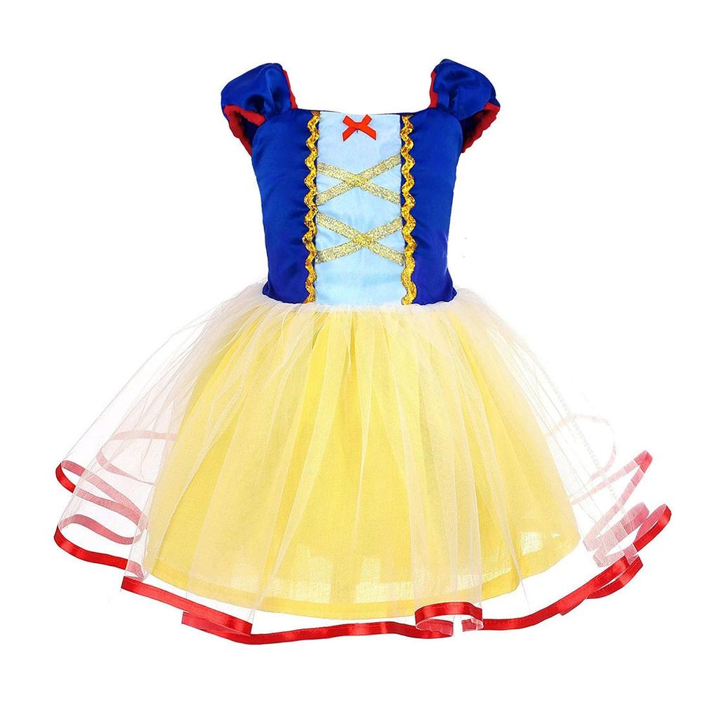 Princess Snow White Costume Cosplay Dress,Cotton/Tulle, Yellow, 1-2 Years, 90cm