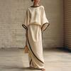 2026 Women's Elegant Casual Batwing Sleeve Top & Wide-Leg Pants Set
