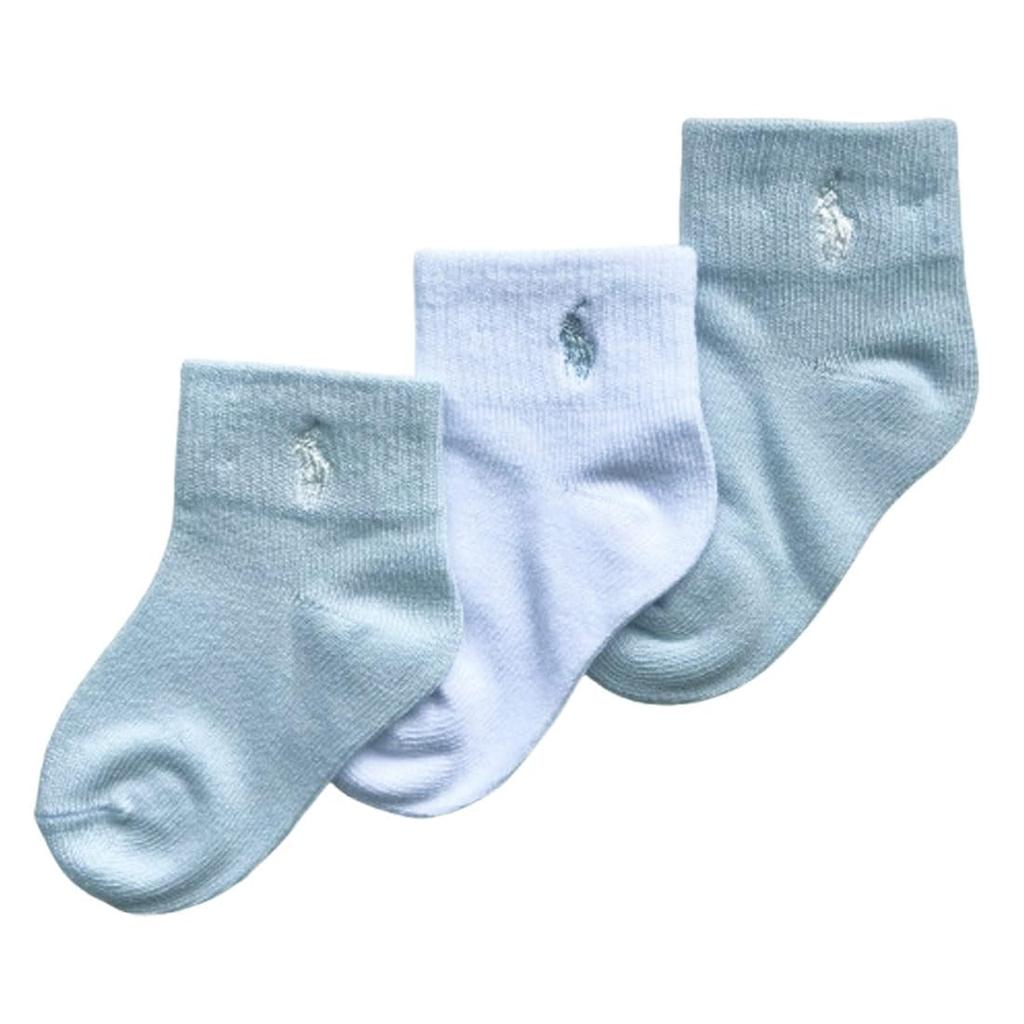 Polo Ralph Lauren Baby Baby Shower Diaper Baby Sizes Socks, 3-Pair Set, Assorted, Gift, Cake, Boy/Girl Gift, B61344IPKE/LPKE ASST, 6-12M [Used]