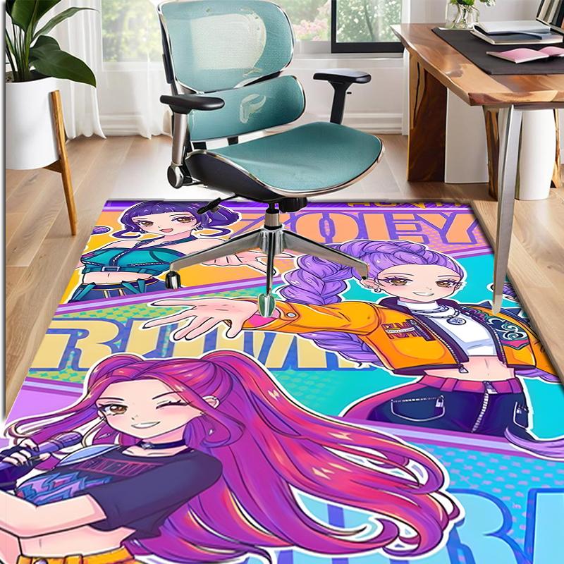 KPop Demon Hunters Pattern Rug, Indoor/Outdoor Mat, for Picnic, Gameroom, Bedroom, Office, Living Room, Home Decor Carpet, Birthday Gift