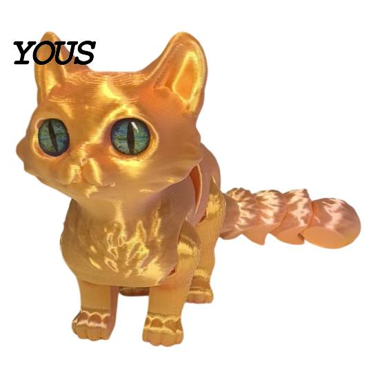 Handheld Decompression Toys 3D Printed Cat Toy, Articulated Movable Joint Figurine for Desk Fidget Office Decor, Cute Sensory Toy Kids Adults,