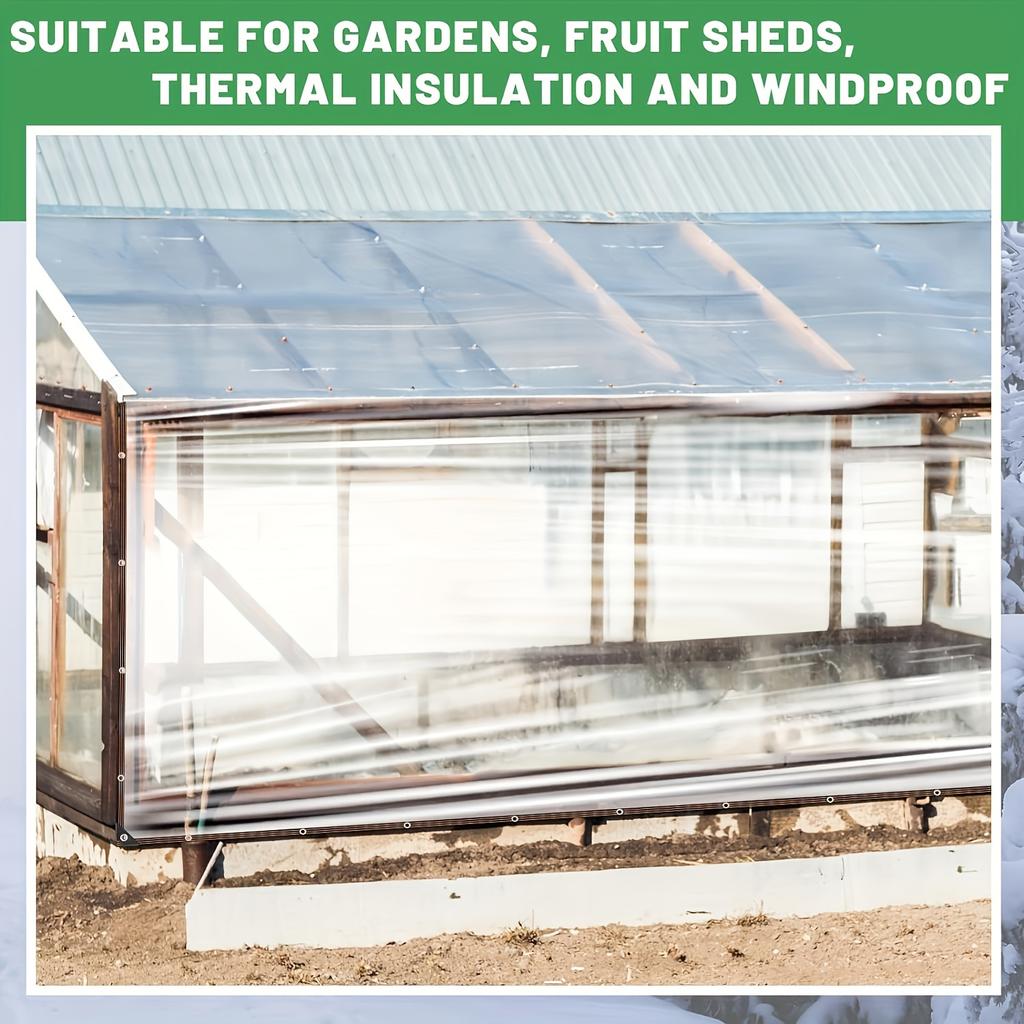 Clear Windproof Tarpaulin w/ Seal Ring. For Garden,Chicken Coop,Camping.Lightweight,Durable & Waterproof. Perfect Outdoor Cover!