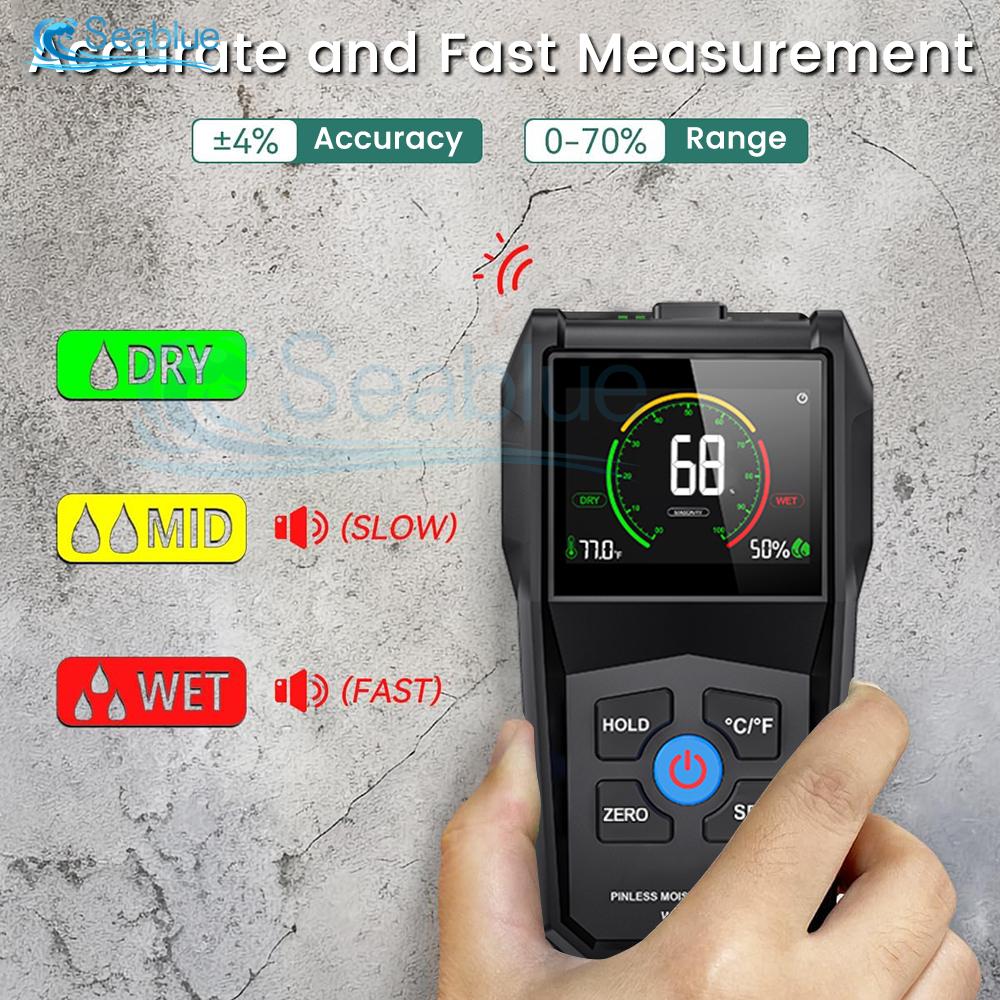 WM700A Wood Humidity Tester Wood Moisture Meter Inductive Wood Timber Moisture Meter Wall Paperboard Moisture Content Tester