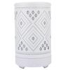Desktop Hollow Iron Humidifier Aroma Diffuser with Colorful Night Light White