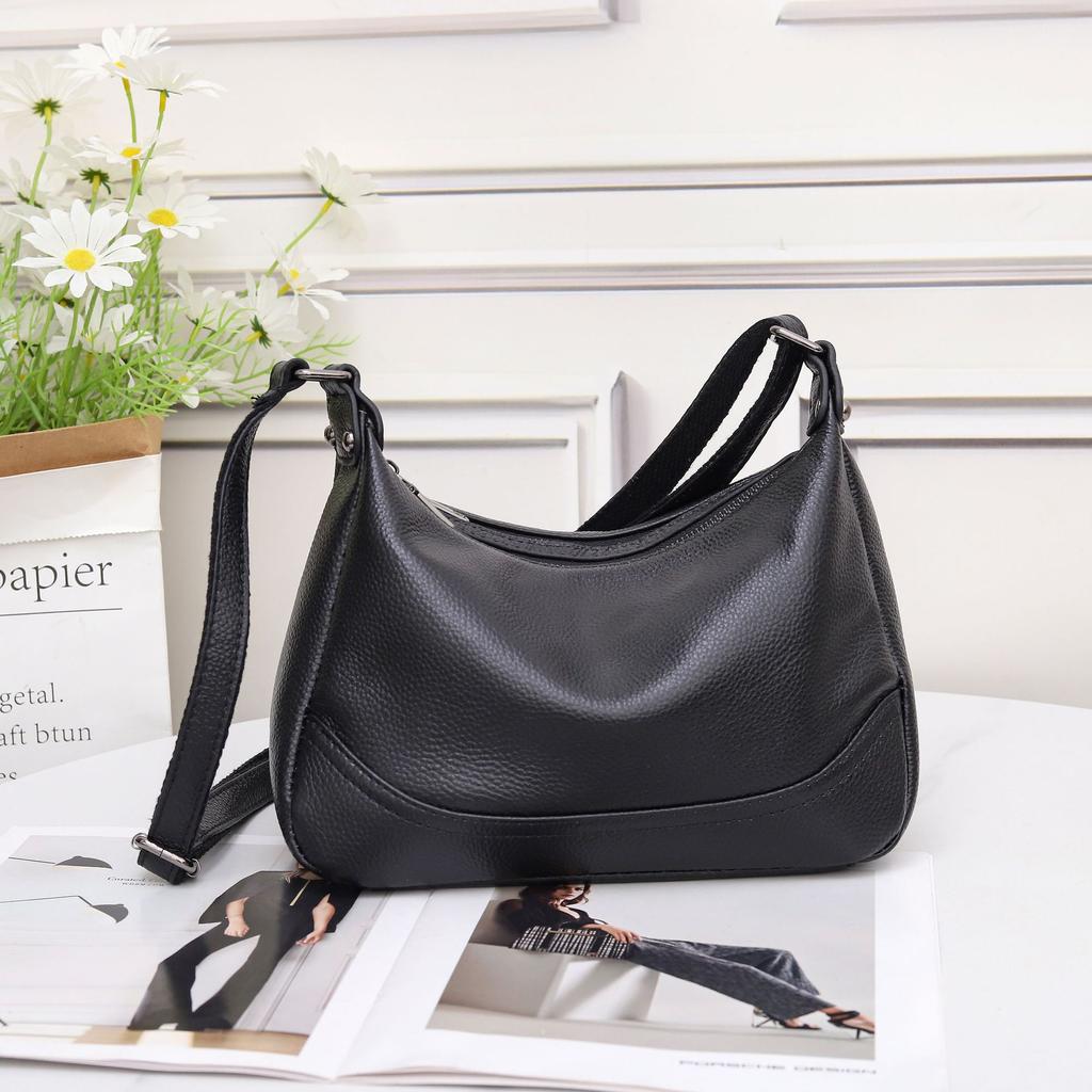 Damen Umhängetasche aus Rindsleder mit großem Fassungsvermögen, modisch, schlicht, praktisch und großzügig, Tasche aus weichem Leder
