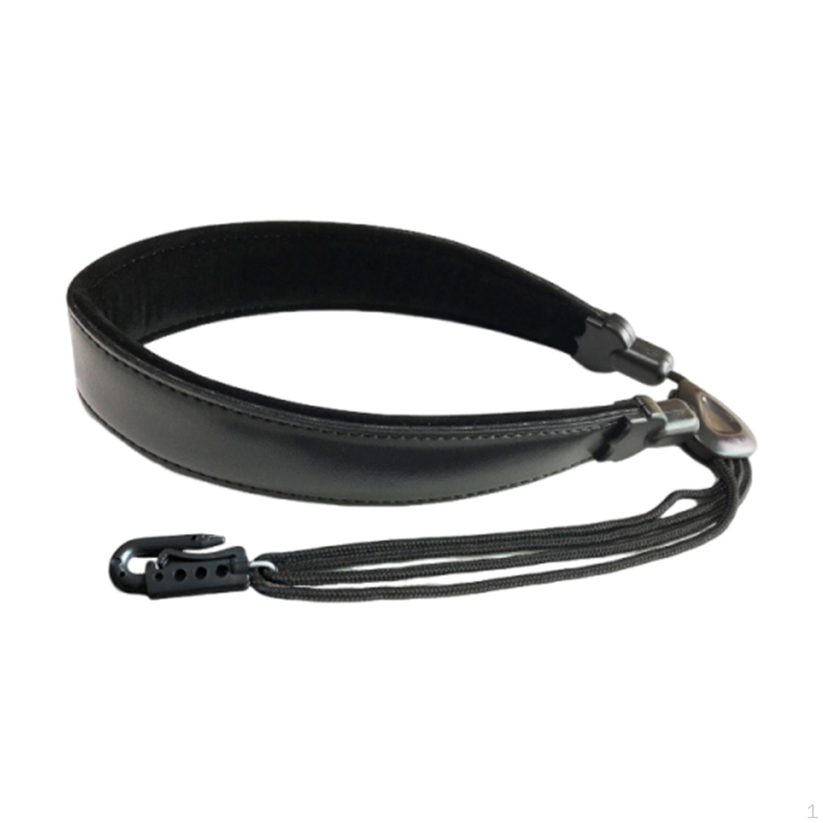 

Saxophone Neck Strap PU Leather Convenient Soft Ergonomic Sturdy Comfortable Instrument Accessory Wide shoulder pads