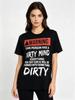 Men's Warning - This Person Has A Dirty Mind T Shirt Tee Women Loose Streetwear Summer Novelty Top Short Sleeve