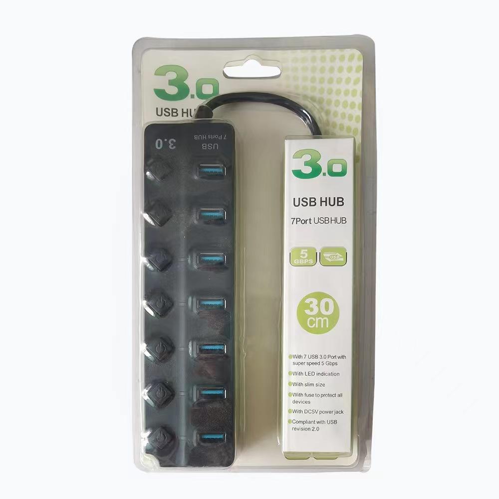 Usb3.0hub One Drags Seven-port Laptop Extender USB3.0 Hub High-speed Transmission CableUSB Computer Expander