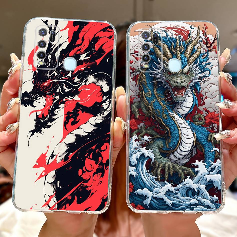 For Vivo Y50 Y30 Y30i 1935 1938 Cool Dragon Tiger Painted Phone Case For Vivo Y30 Y30i Y50 Soft Silicone TPU Cases