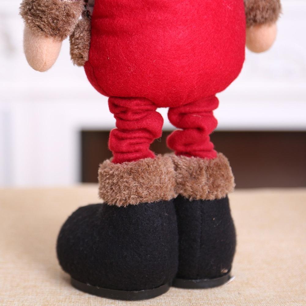Langbeinige Weihnachts-Puppe Stehende Schneemann-Puppe Weihnachtsmann Weihnachtsbaumschmuck Schneemann-Rentier Einkaufszentrum Requisiten Plüschpuppe Kinder