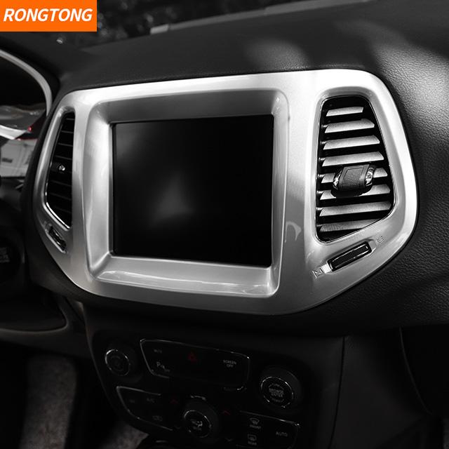 High-quality Navigation GPS Panel Trim Dashboard Console Decoration Ring for Jeep Compass 8.4 Inch Screen 2017-2020