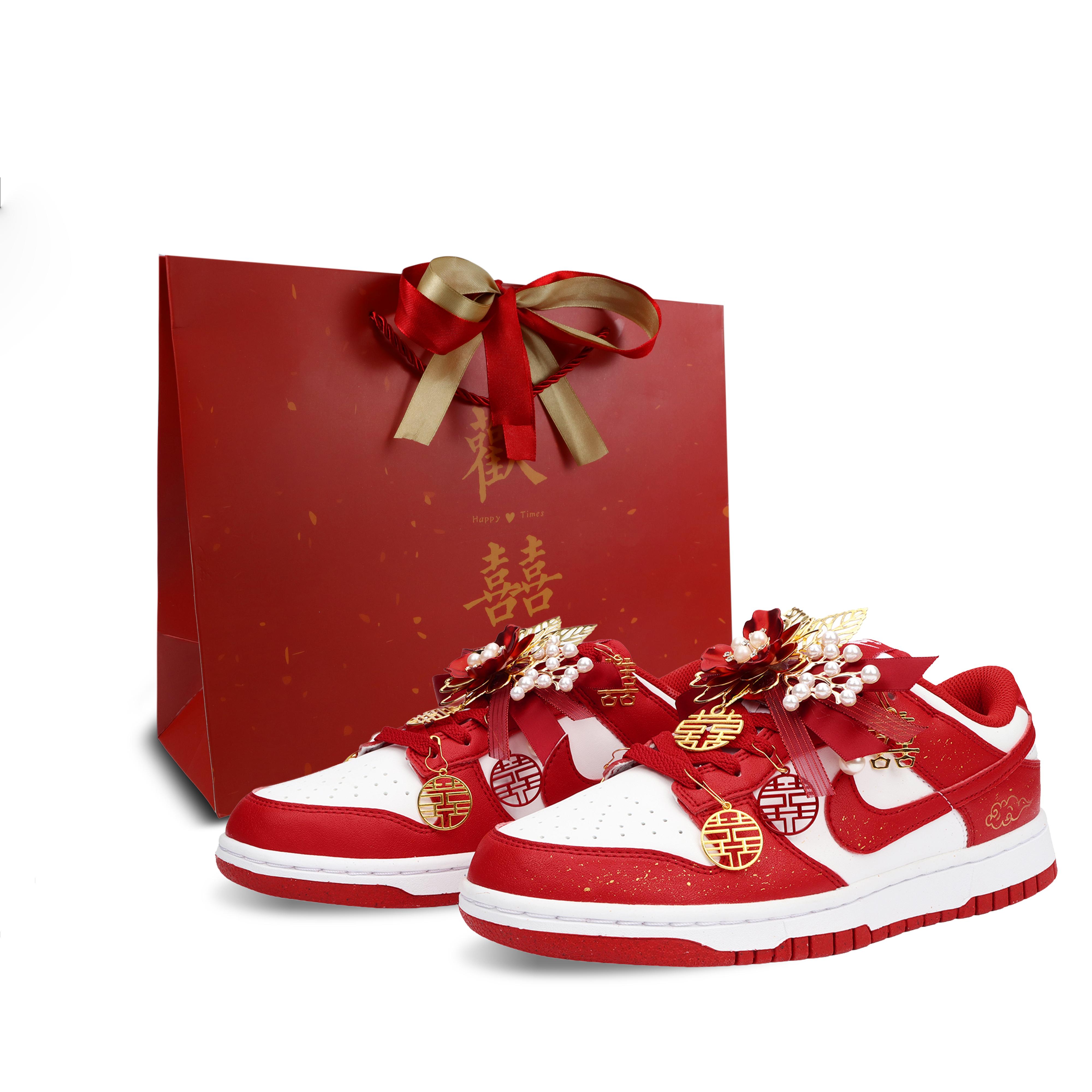 

Nike Dunk Good Fortune And Prosperity Abrasion Resistant Low top Skateboard Shoes Unisex Red DD1873-116(Team900-) 40.5
